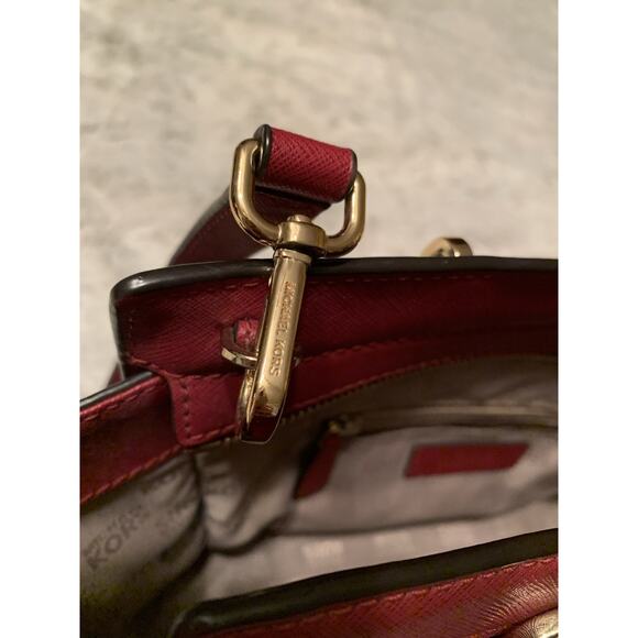 Michael Kors Purse Burgundy And Chocolate - Picture 7 of 13